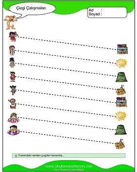 okul öncesi çizgi çalışmaları